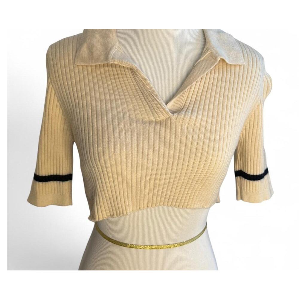 Wood Wood Cropped Collared Sweater